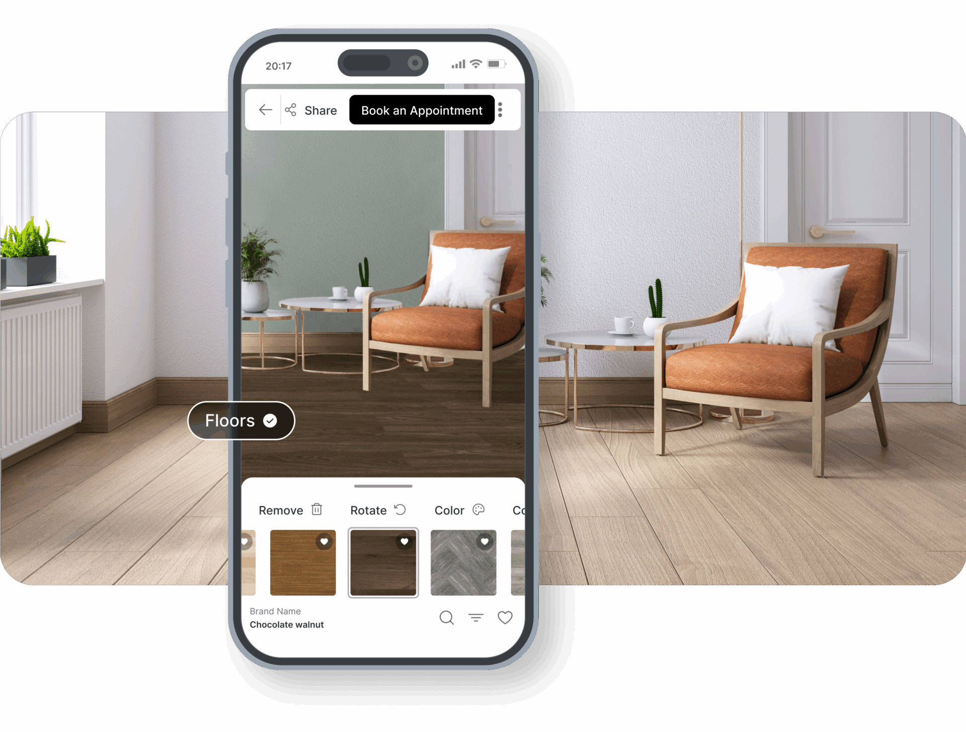 Flooring visualizer phone markers 1 - Family Floors